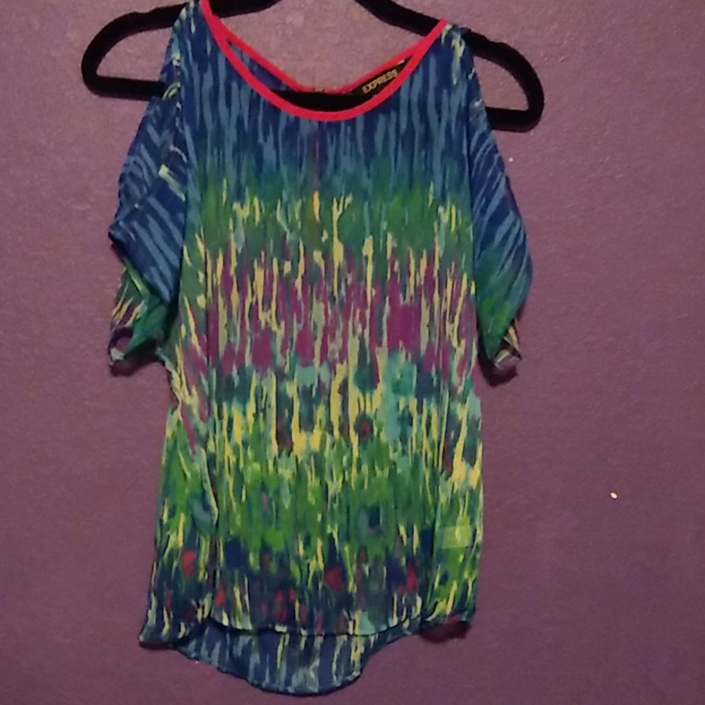 Express cold shoulder top XS